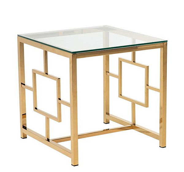 Журнальний стіл Vetro Mebel CL-2 Прозорий - золото-6