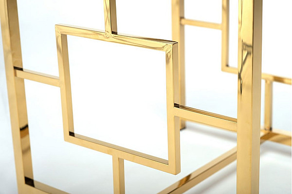 Журнальний стіл Vetro Mebel CL-2 Прозорий - золото-7