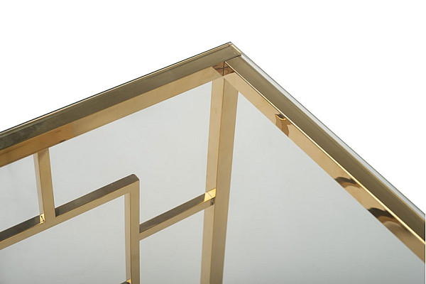 Журнальний стіл Vetro Mebel CL-2 Прозорий - золото-8