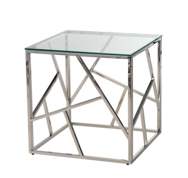 Журнальний стіл Vetro Mebel CF-2 Прозорий - срібло-5