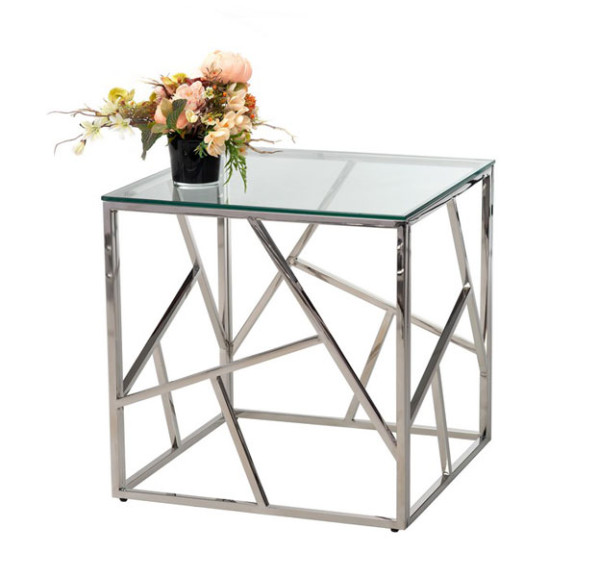 Журнальний стіл Vetro Mebel CF-2 Прозорий - срібло-4
