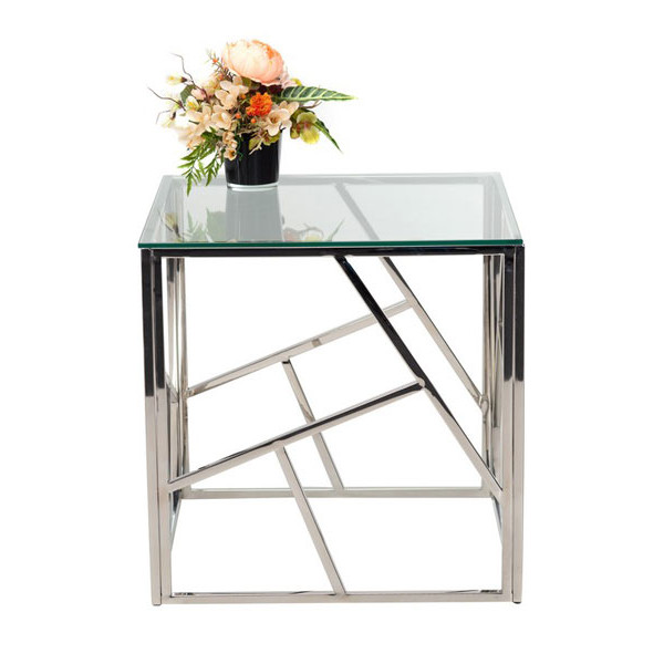 Журнальний стіл Vetro Mebel CF-2 Прозорий - срібло-3