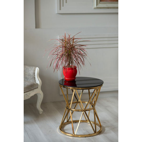 Журнальный cтол Vetro Mebel CH-1 Черный - золото-5