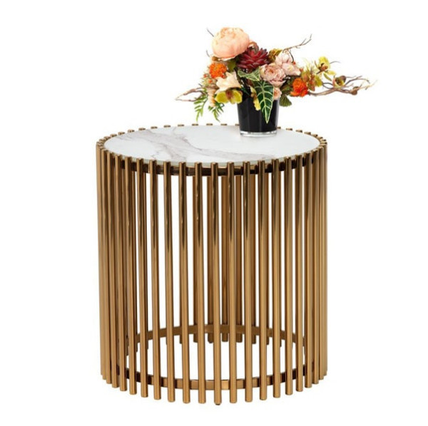 Журнальный стол Vetro Mebel CJ-1 Белый мрамор - золото-1