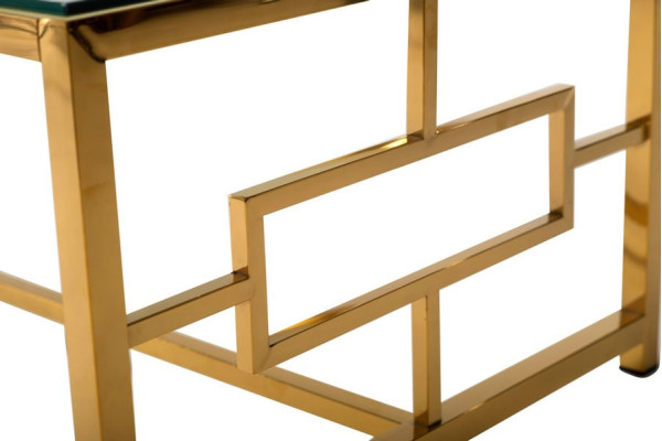 Журнальний стіл Vetro Mebel CL-1 Прозорий – золото-7