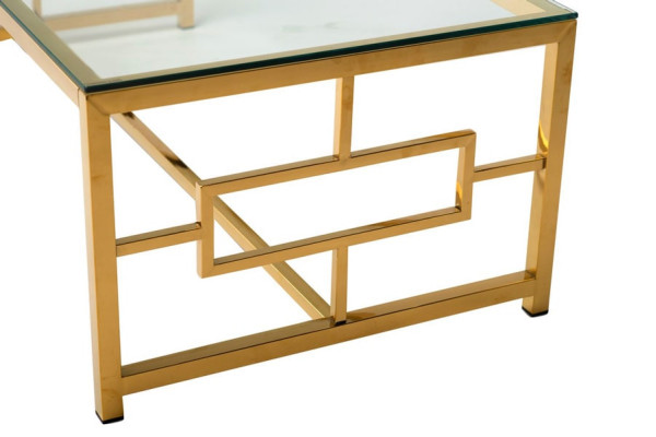 Журнальний стіл Vetro Mebel CL-1 Прозорий – золото-5