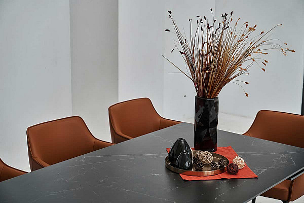 Керамический стол раскладной обеденный Vetro Mebel Алонцо TML-955 Неро дорадо-черный-7