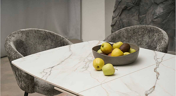 Керамічний стіл розкладний обідній Vetro Mebel Амелія TML-970 Каса голд-чорний-8