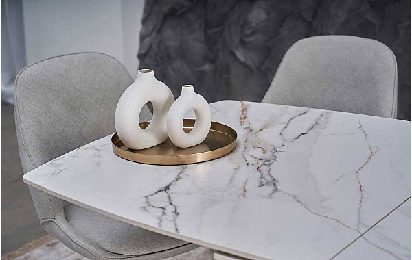 Керамічний стіл розкладний обідній Vetro Mebel Амелія TML-970 Каса голд-чорний-7