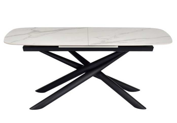 Керамічний стіл розкладний обідній Vetro Mebel Діно TML-960 Калакатта кристал-чорний-7