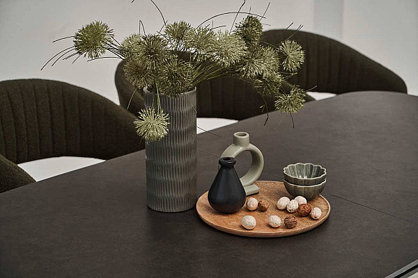 Керамический стол раскладной обеденный Vetro Mebel Дино TML-960 Мистик браун-черный-7