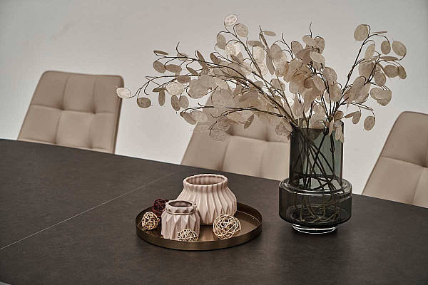 Керамический стол раскладной обеденный Vetro Mebel Дино TML-960 Мистик браун-черный-6