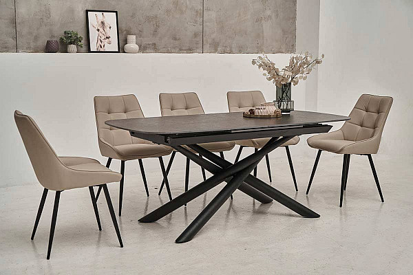 Керамический стол раскладной обеденный Vetro Mebel Дино TML-960 Мистик браун-черный-2