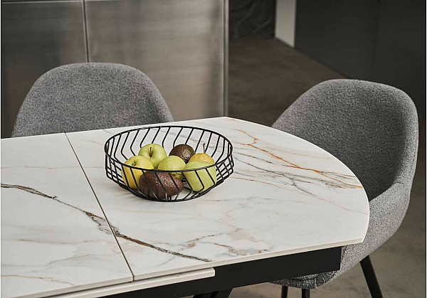 Керамічний стіл розкладний обідній Vetro Mebel Карло TMT-100 Каса голд-чорний-10