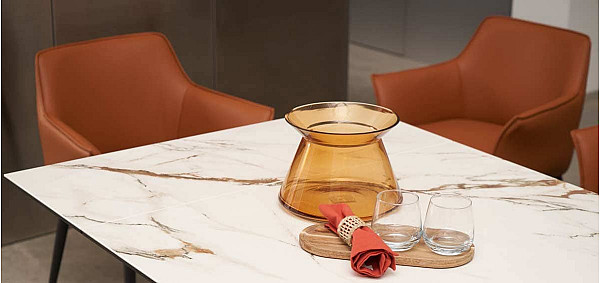 Керамічний стіл розкладний обідній Vetro Mebel Олімпія TML-985 калакатта голд-чорний-13