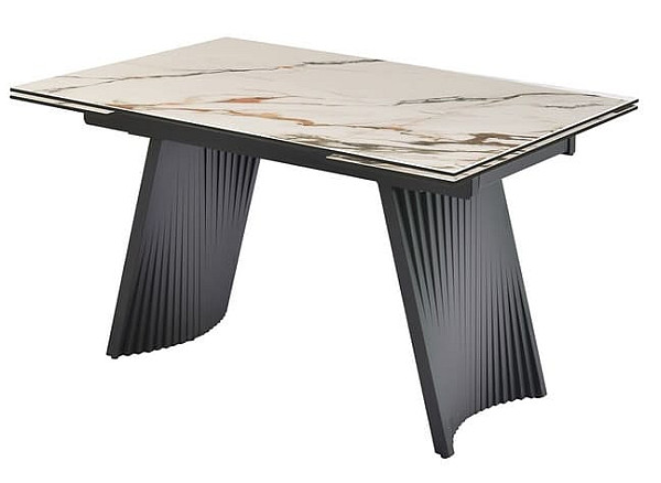 Керамічний стіл розкладний обідній Vetro Mebel Олімпія TML-985 калакатта голд-чорний-14