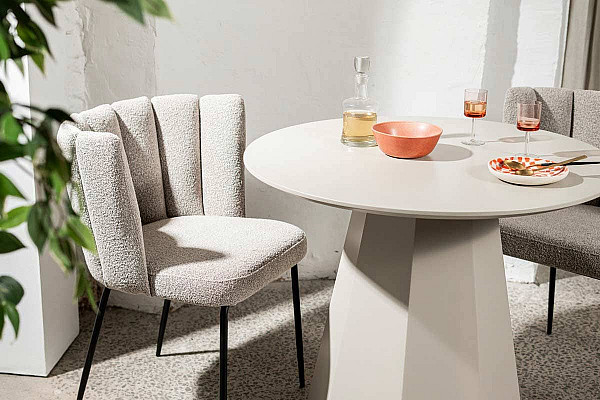 Обідній круглий стіл Vetro Mebel TM-200-1 Поліуретановий МДФ Теплий пісок-10