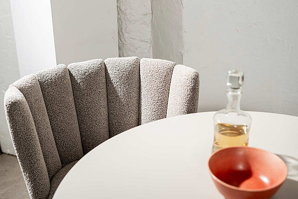 Обідній круглий стіл Vetro Mebel TM-200-1 Поліуретановий МДФ Теплий пісок-12