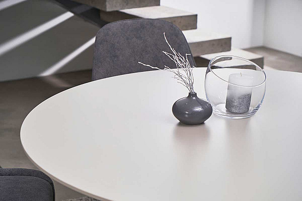 Круглый стол обеденный Vetro Mebel TM-200 Полиуретановый МДФ Теплый песок-7