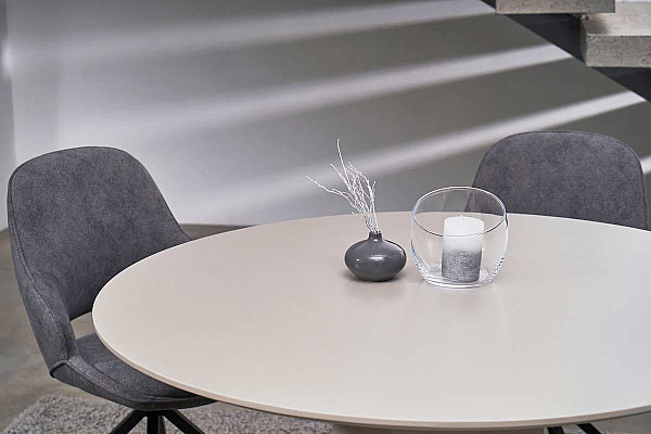 Круглый стол обеденный Vetro Mebel TM-200 Полиуретановый МДФ Теплый песок-6