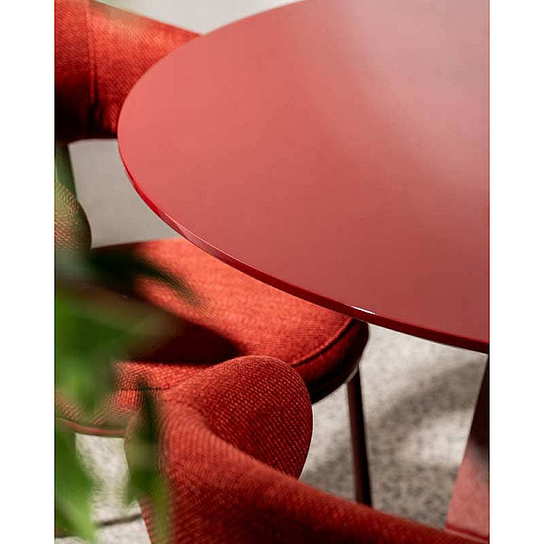 Обідній круглий стіл Vetro Mebel TM-200 Поліуретановий МДФ Винний-13