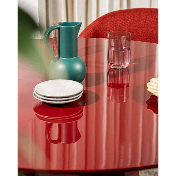 Обідній круглий стіл Vetro Mebel TM-200 Поліуретановий МДФ Винний-14