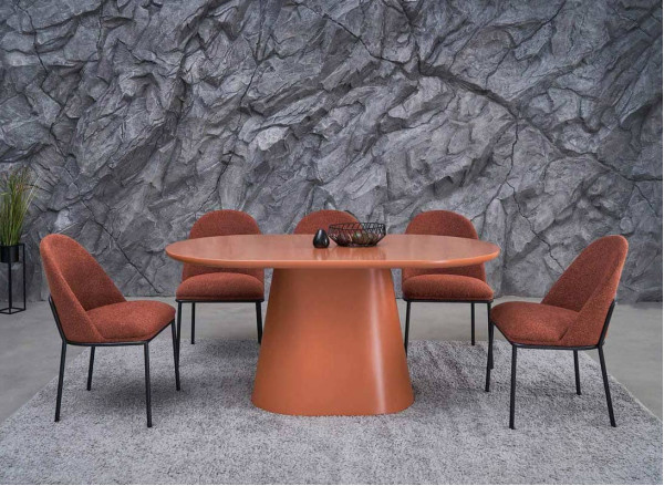 Стол обеденный Vetro Mebel TM-210 Полиуретановый МДФ Апельсин-0