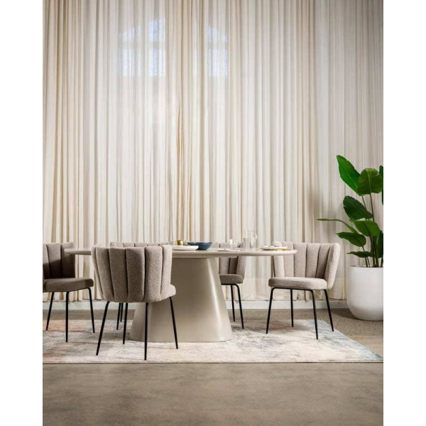 Стол обеденный Vetro Mebel TM-210 Полиуретановый МДФ Теплый песок-7