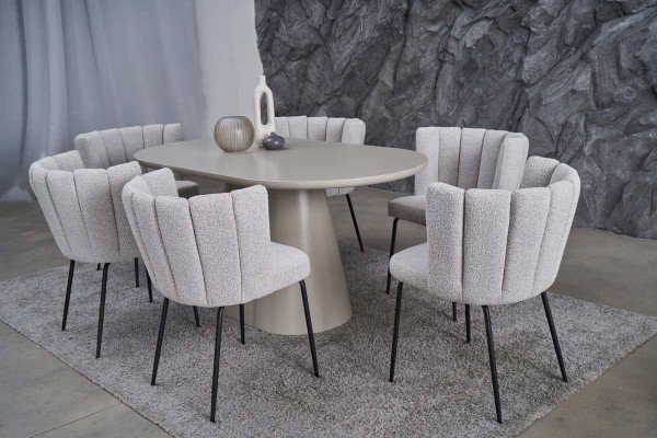 Стол обеденный Vetro Mebel TM-210 Полиуретановый МДФ Теплый песок-6