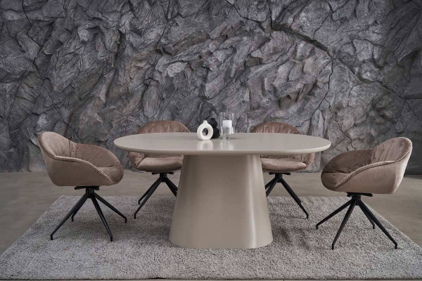 Стол обеденный Vetro Mebel TM-210 Полиуретановый МДФ Теплый песок-1