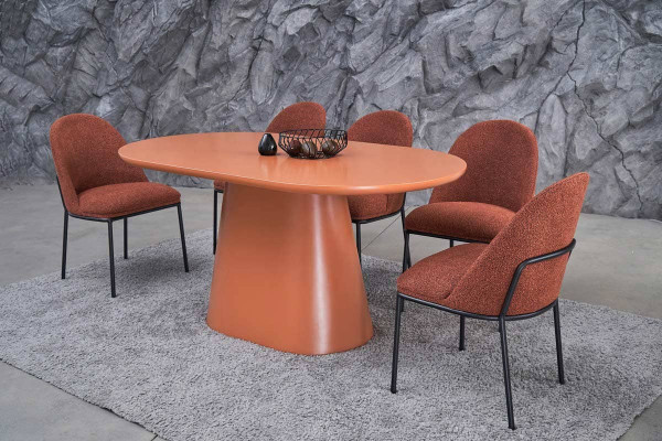 Стол обеденный Vetro Mebel TM-210 Полиуретановый МДФ Апельсин-2