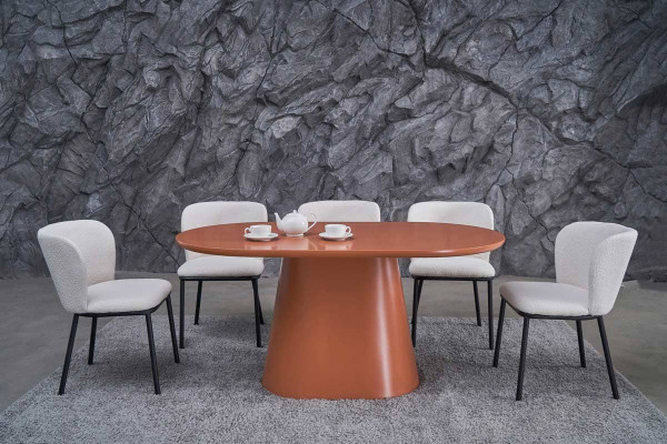 Стол обеденный Vetro Mebel TM-210 Полиуретановый МДФ Апельсин-1