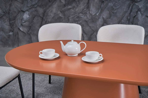 Стол обеденный Vetro Mebel TM-210 Полиуретановый МДФ Апельсин-3