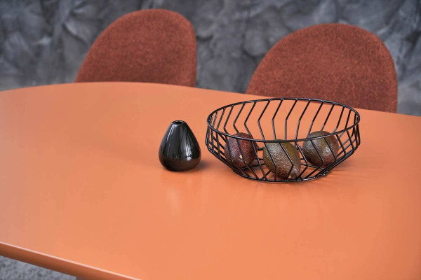 Стол обеденный Vetro Mebel TM-210 Полиуретановый МДФ Апельсин-4