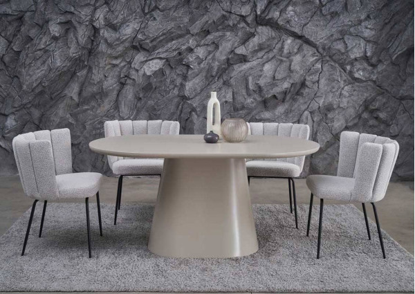 Стол обеденный Vetro Mebel TM-210 Полиуретановый МДФ Теплый песок-0