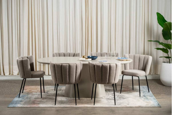 Стол обеденный Vetro Mebel TM-210 Полиуретановый МДФ Теплый песок-2