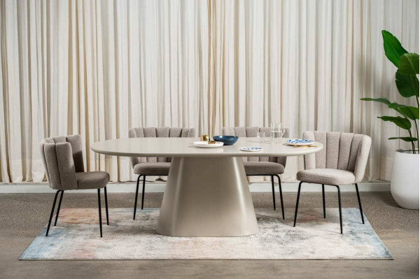 Стол обеденный Vetro Mebel TM-210 Полиуретановый МДФ Теплый песок-3