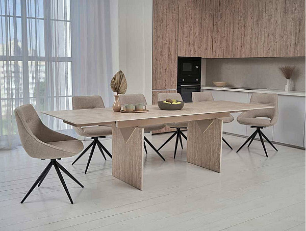 Керамічний стіл обідній Vetro Mebel Данте TML-980 Травентин-0