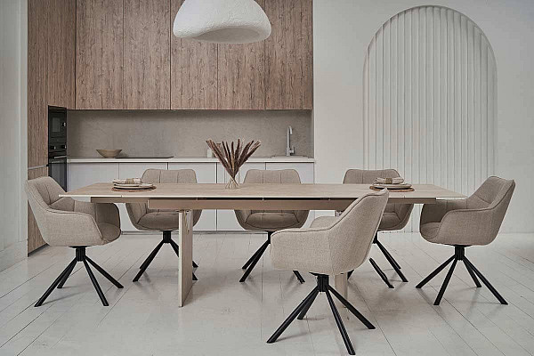 Керамічний стіл обідній Vetro Mebel Данте TML-980 Травентин-1