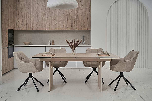 Керамічний стіл обідній Vetro Mebel Данте TML-980 Травентин-2