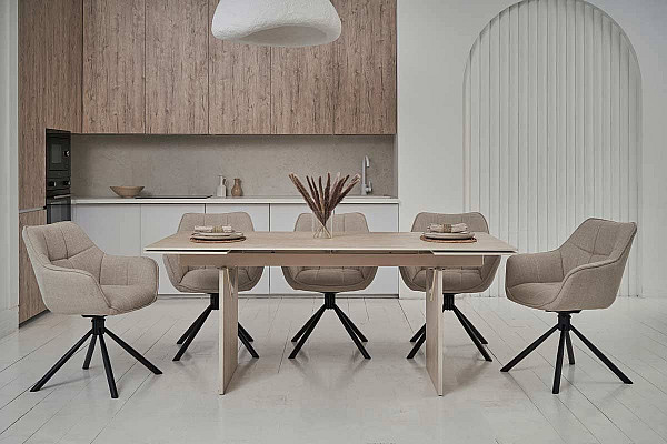 Керамічний стіл обідній Vetro Mebel Данте TML-980 Травентин-3