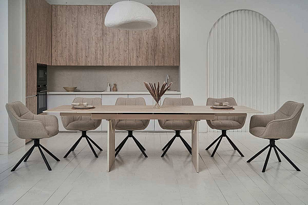 Керамічний стіл обідній Vetro Mebel Данте TML-980 Травентин-5