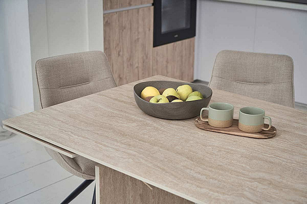 Керамічний стіл обідній Vetro Mebel Данте TML-980 Травентин-13