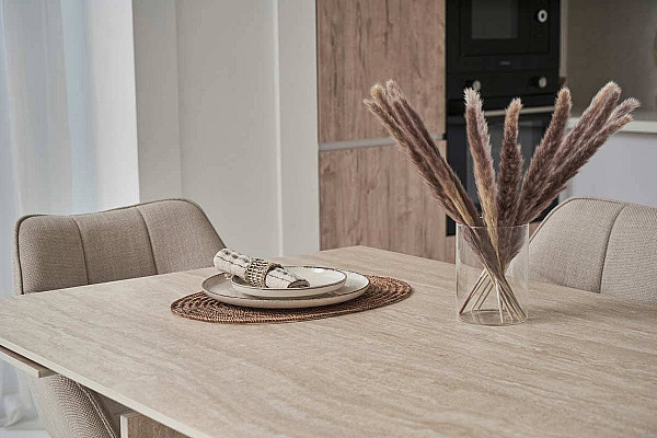 Керамічний стіл обідній Vetro Mebel Данте TML-980 Травентин-14