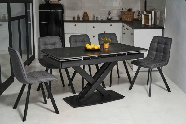 Керамический стол раскладной обеденный Vetro Mebel TML-817 Черный оникс-3