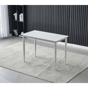 Керамічний стіл обідній Vetro Mebel TM-110 Білий мармур-білий