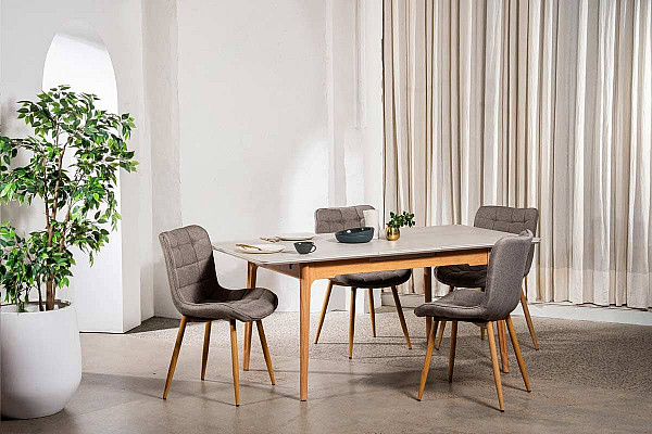 Керамічний стіл розкладний обідній Vetro Mebel TM-120 Бардиліо лайт-бук-2