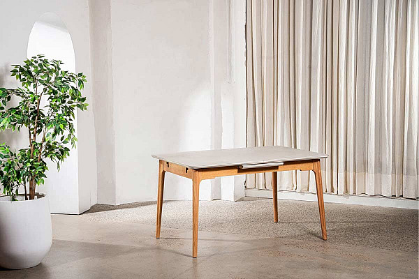 Керамічний стіл розкладний обідній Vetro Mebel TM-120 Бардиліо лайт-бук-11