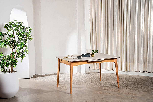 Керамічний стіл розкладний обідній Vetro Mebel TM-120 Бардиліо лайт-бук-12