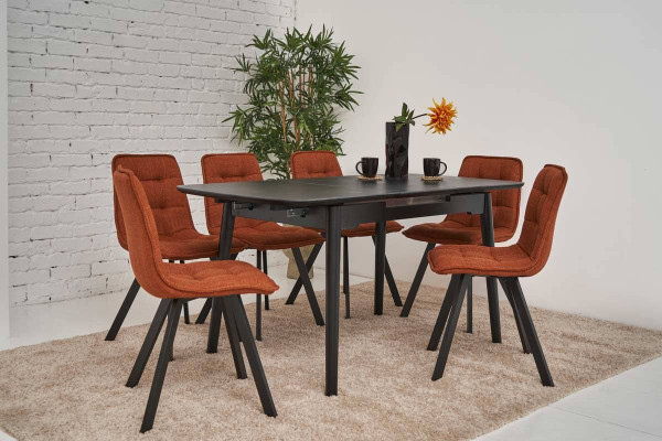 Раскладной обеденный cтол Vetro Mebel TM-76 Черный оникс-2